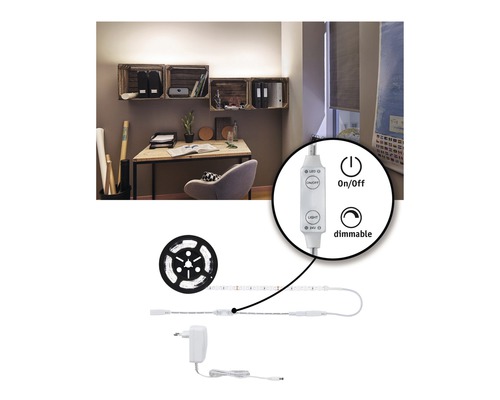 LED-Band mit Dimmfunktion in Büroumgebung