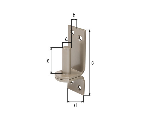 Schéma d''une charnière de porte avec indications de dimensions.