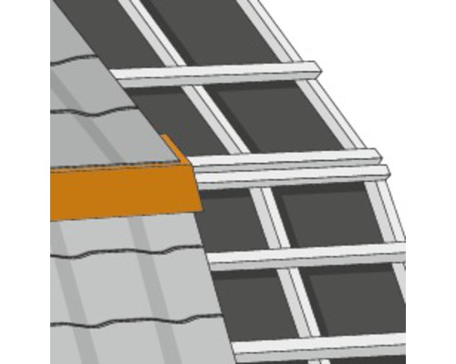Construction de toit avec couverture de toit et faîtière