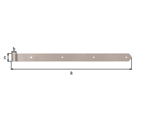 Illustration d''une penture avec indications de dimensions.