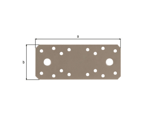 Plaque d''assemblage avec indications de dimensions a et b pour la fixation de constructions en bois