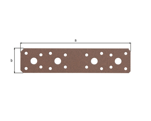 Connecteur de bois avec trous de forage et indications de taille