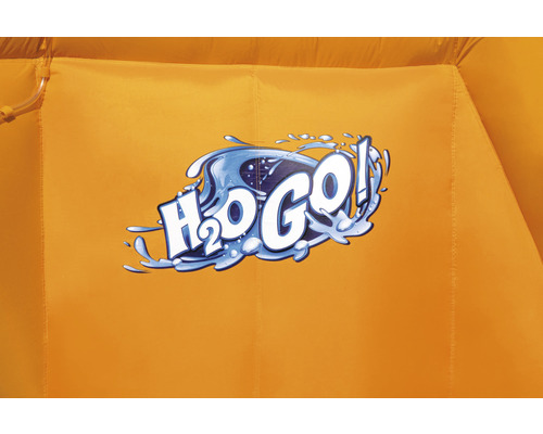 H2O Go! Logo auf einem aufblasbaren Produkt