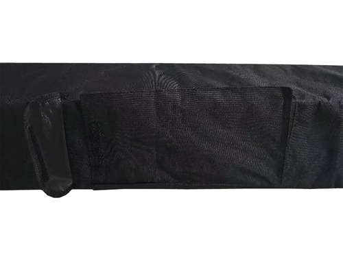 Vue détaillée d''une housse de protection noire avec poche et poignée
