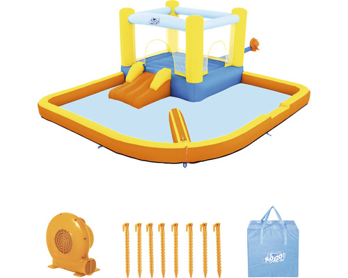 Aufblasbare Hüpfburg mit Pool, Gebläse, Heringen und Tragetasche