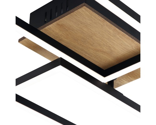 Deckenleuchte aus Holz und Metall mit LED