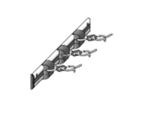 Patins à rideaux pour tringle à rideaux avec trois crochets