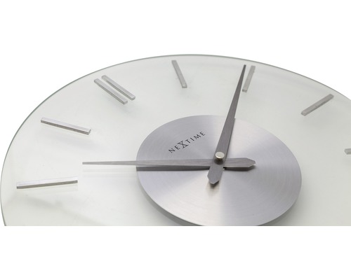 Nextime Wanduhr mit Glasfront und Metallzeigern