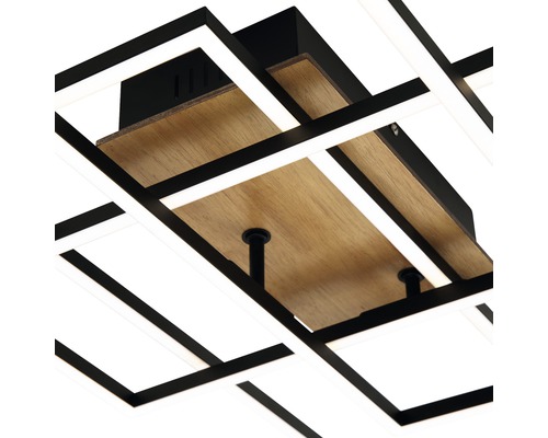 Plafonnier avec éléments en bois et en métal