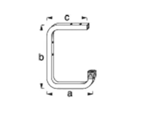 Dessin technique d''un profilé en C avec les dimensions A, B et C