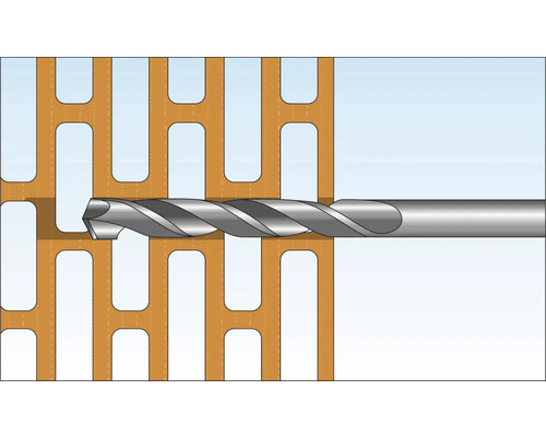 Illustration d''une perceuse perçant une brique