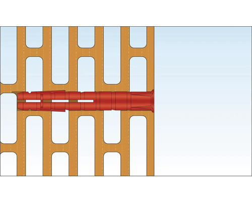 Cheville en plastique dans un mur de briques