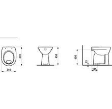 LAUFEN Stand-WC Pro Flachspüler mit Spülrand erhöht weiß glänzend mit Beschichtung ohne WC-Sitz H8259574000001