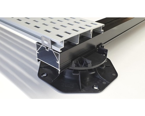 Terrassenunterkonstruktion aus Aluminium und Kunststoff