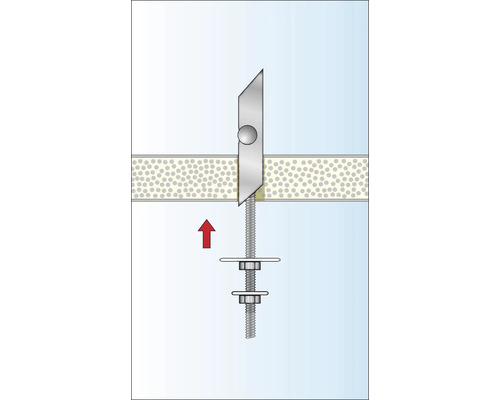 Illustration d''une installation de cheville à expansion.