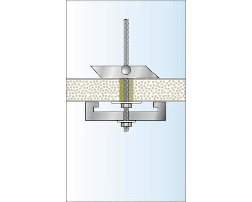 Élément de fixation pour plaques de plâtre en coupe transversale.