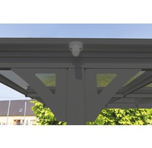 Carport simple WESTMANN en toit plat 6 mm plaques alvéolaires 15 m² gouttière comprise 305 x 503 cm anthracite