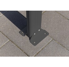 Carport simple WESTMANN en toit plat 6 mm plaques alvéolaires 15 m² gouttière comprise 305 x 503 cm anthracite