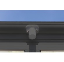 Carport simple WESTMANN en toit plat 6 mm plaques alvéolaires 15 m² gouttière comprise 305 x 503 cm anthracite