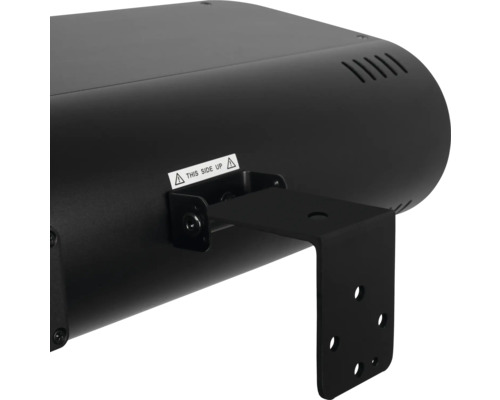 Detailansicht einer Infrarotheizung mit Montagehalterung