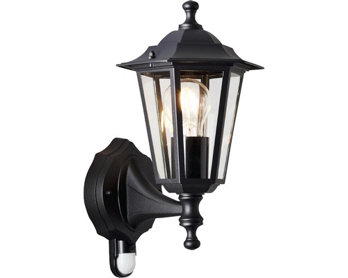 Applique murale extérieure noire avec détecteur de mouvement