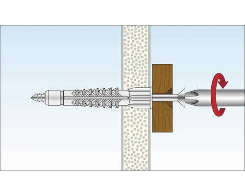 Illustration d''une vis vissée dans un mur