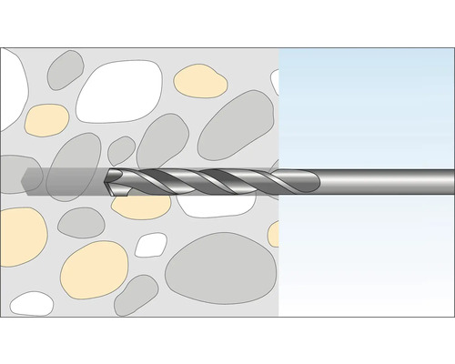 Illustration d''un foret à pierre en cours d''utilisation