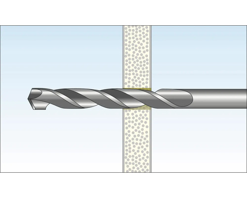 Foret à métaux perçant un mur
