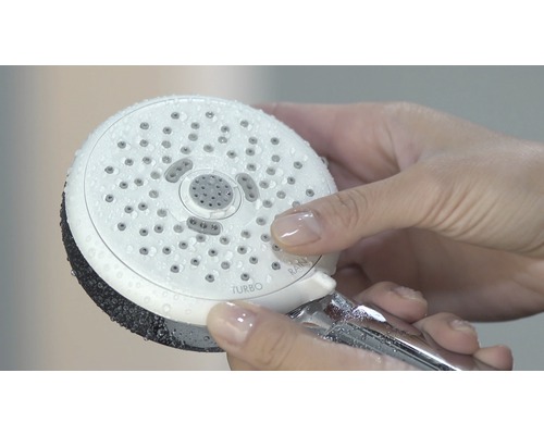 Handbrause mit verschiedenen Strahlarten im Detail