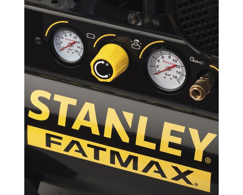 Compresseur Stanley Fatmax avec manomètre et bouton de réglage