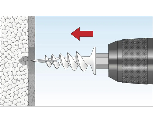 Illustration d''une vis insérée dans un mur