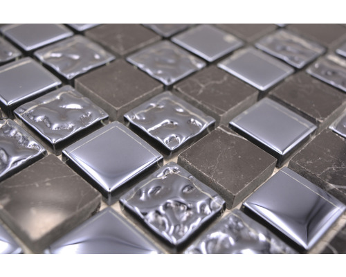 Carreaux de mosaïque carrés en pierre et métal