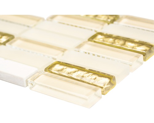 Mosaikfliese aus Glas und Naturstein