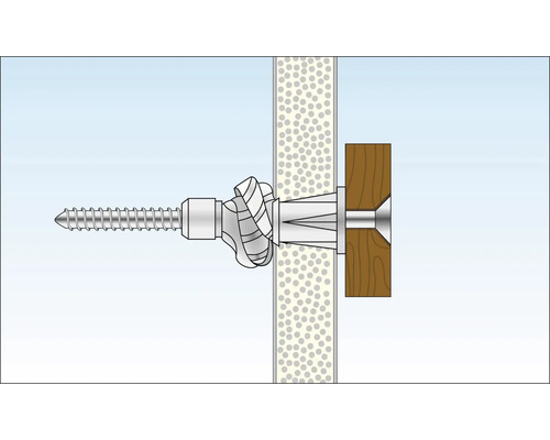 Illustration d''une installation de chevilles pour plaques de plâtre dans un mur