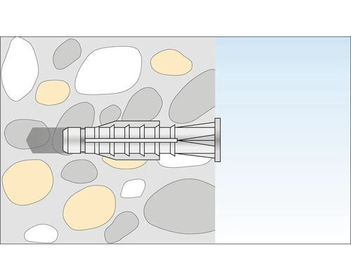 Illustration d''une cheville dans un mur.