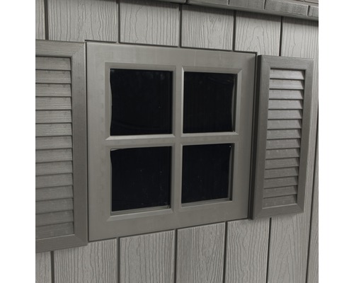 Fenêtre avec volets pour abri de jardin