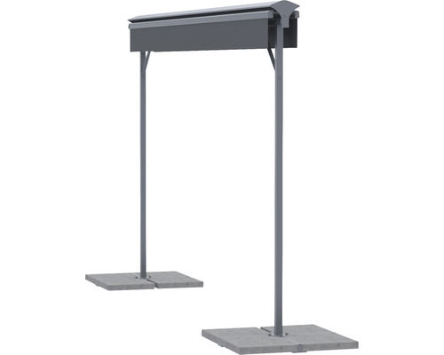 Abri fumeur autoportant en métal sur dalles de béton