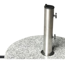 Support de parasol en granit avec tube en acier inoxydable