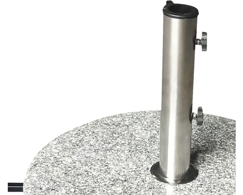 Support de parasol en granit avec tube en acier inoxydable