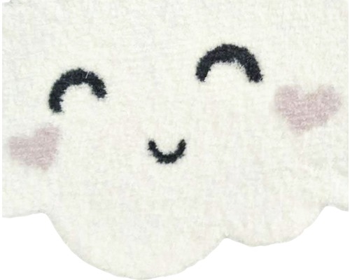 Tapis de bain en forme de nuage avec un visage