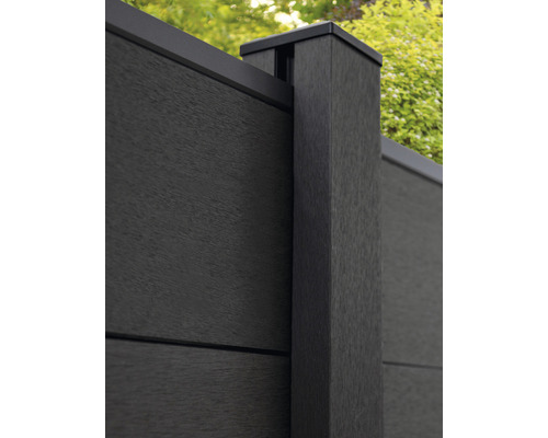 Vue détaillée d''une clôture en plastique avec poteaux de clôture et cache