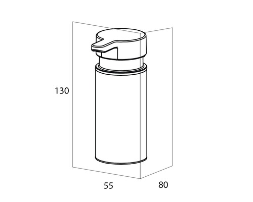 Dessin technique d''un distributeur de savon avec dimensions