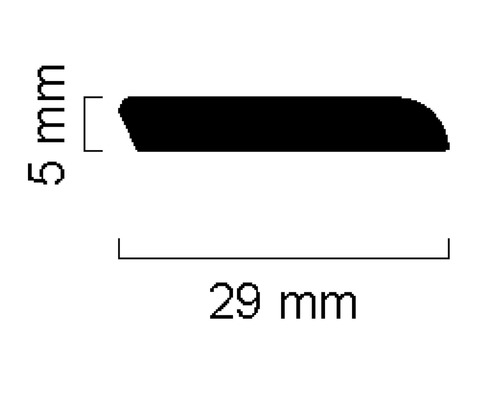 Dimensions d''une plinthe : 5 mm de haut et 29 mm de large