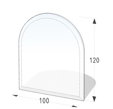 Plaque de cheminée verre semi-circulaire 100x120 cm avec chanfrein 20 mm-thumb-0