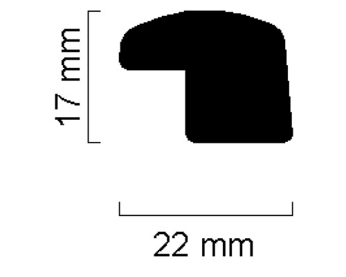 Baguette profilée de 17 mm de hauteur et 22 mm de largeur
