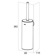 Brosse de toilette avec récipient, dimensions.