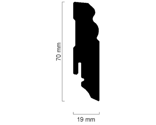 Profilleiste mit den Maßen 70 mm x 19 mm