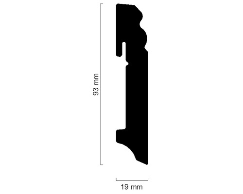 Baguette profilée mesurant 93 mm de haut et 19 mm de large