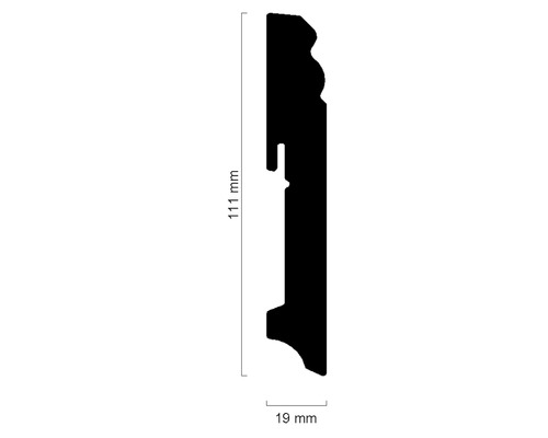 Profilleiste mit den Maßen 111 mm mal 19 mm.