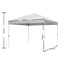 Faltpavillon One Touch 3x3 m Polyester hellgrau-thumb-1